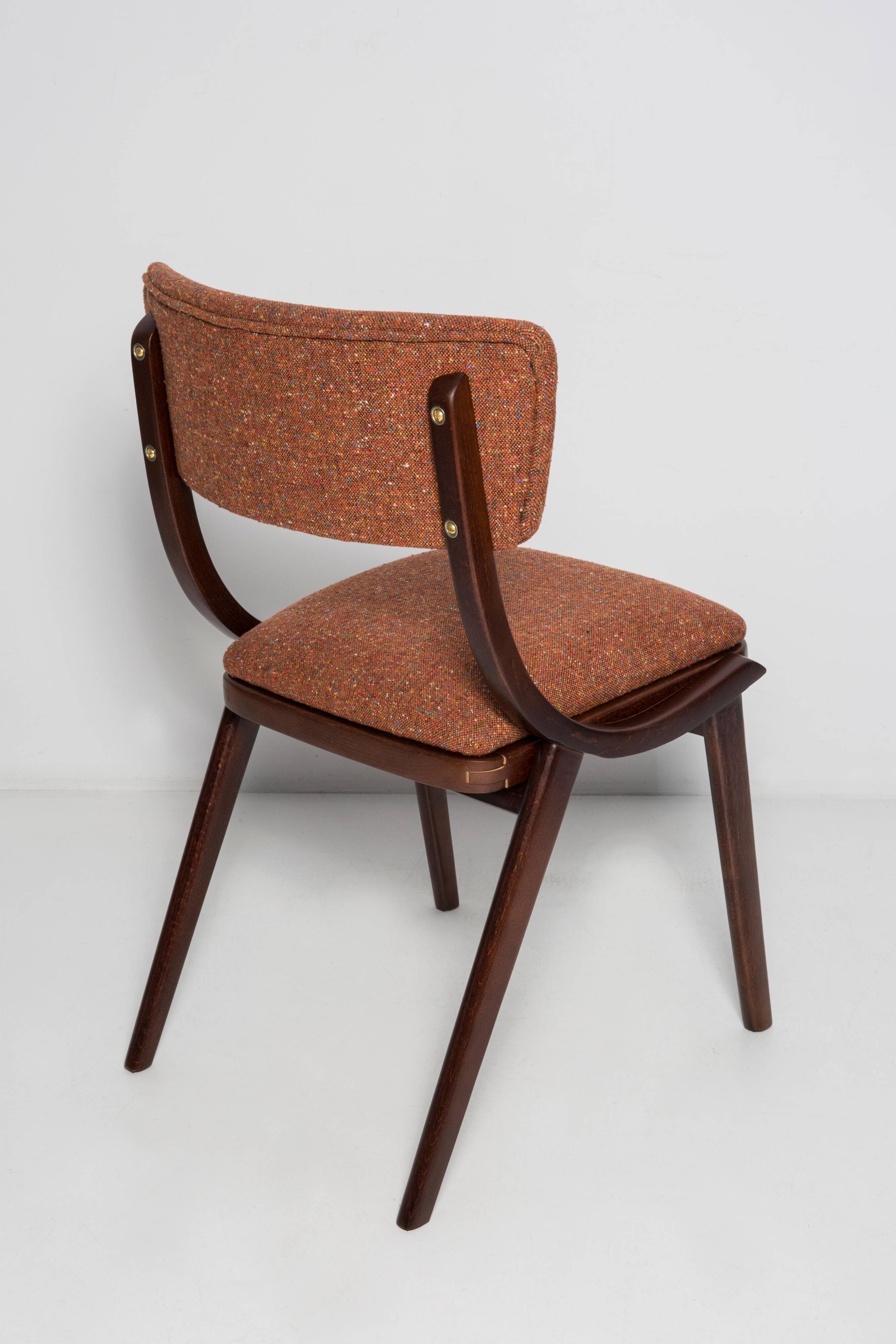 Mid-Century Modern Bumerang Chair, Orange Mix, Poland, 1960s