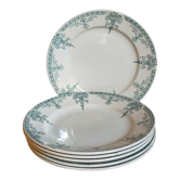 Six assiettes anciennes terre de fer de lunéville modèle lugano fin xixème