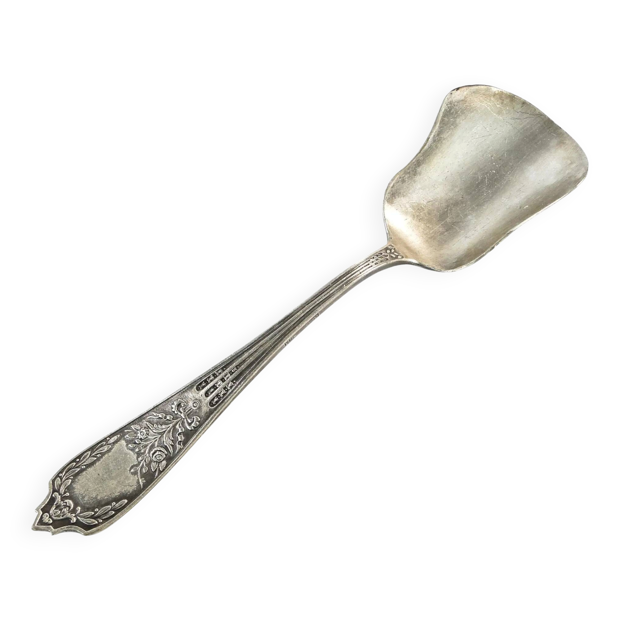 Art Deco sugar spoon, silver-plated brass, Platerstyl, Poland, 1930s