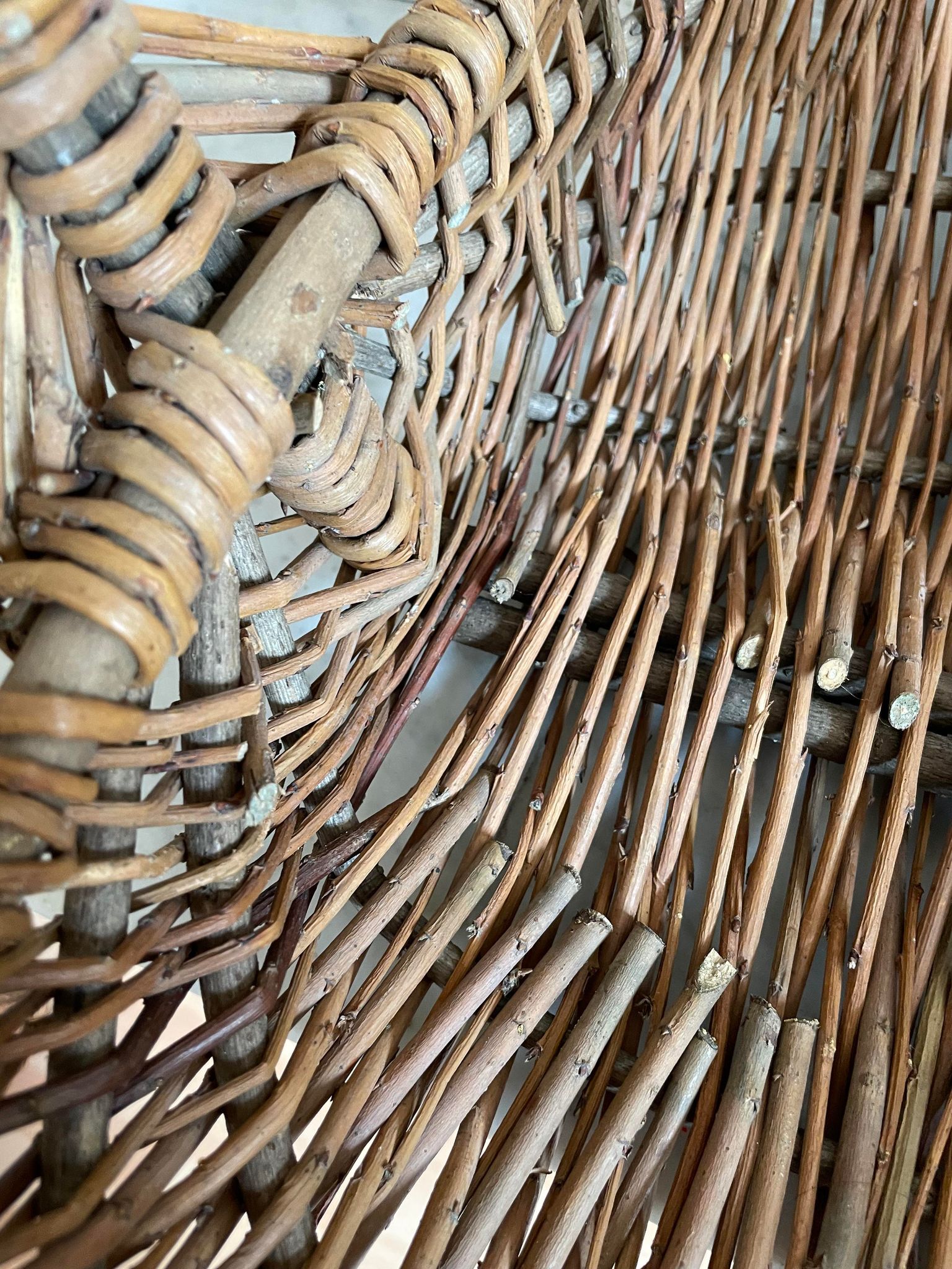 Set of two wooden baskets