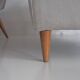 Pair of grey velvet armchairs in the style of Gio Ponti.