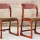 Pair of sleigh chairs by baumann, france circa 1960