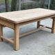 Extendable farmhouse table renovated in solid raw oak 2 drawers 2 benches 20