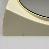 Miroir mural italien OVNI, plastique ivoire flexible, design vintage de l'ère spatiale,
