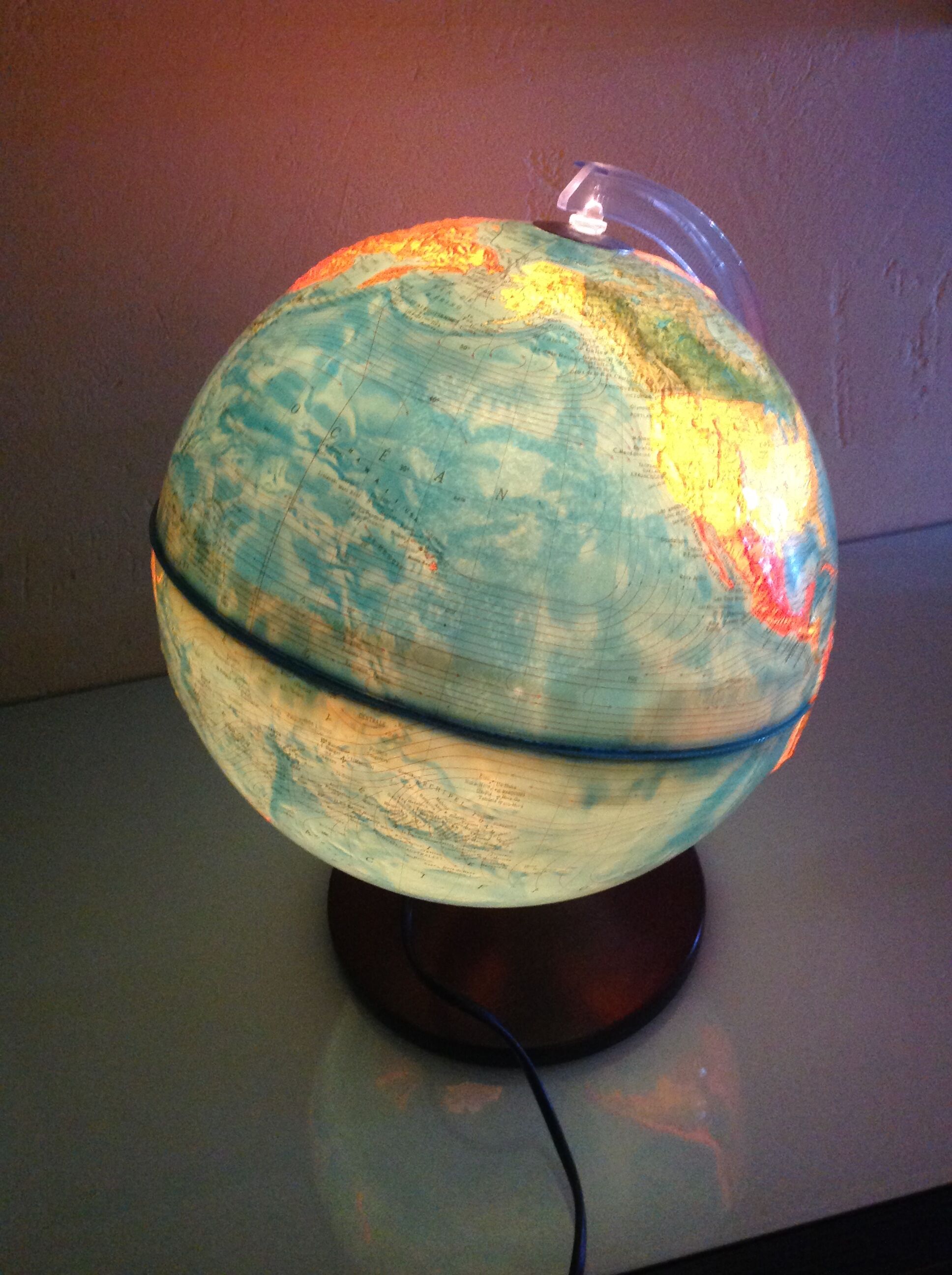 Globe in bright relief Rico Italy vintage 60s-70s