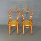 2 Chaise bistrot cannées N°14 de Joseph Hofmann "teinte merisier"