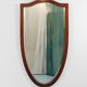 Early Biedermeier Large Antique Pearwood Shield Wall Mirror, Vienna, 1820s
