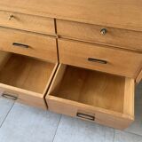 Large vintage 6-drawer chest of drawers from the 50s in oak.