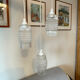 Set of 3 Refurbished Textured Glass Pendant Lights 1970s – Mid-Century