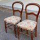 2 chaises louis Philippe bois massif courbé et tissu fleurs