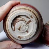 4 Japanese bowls in red glazed mixed stoneware