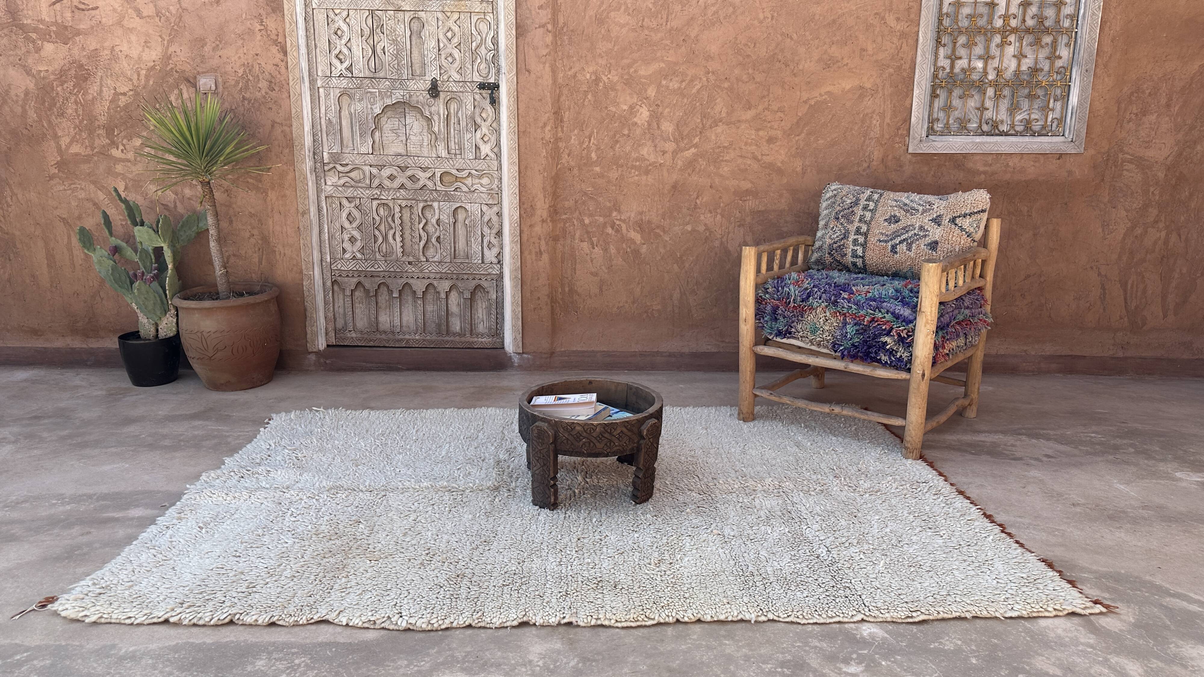 Beni Ourain Moroccan rug white - 238 x 157 cm