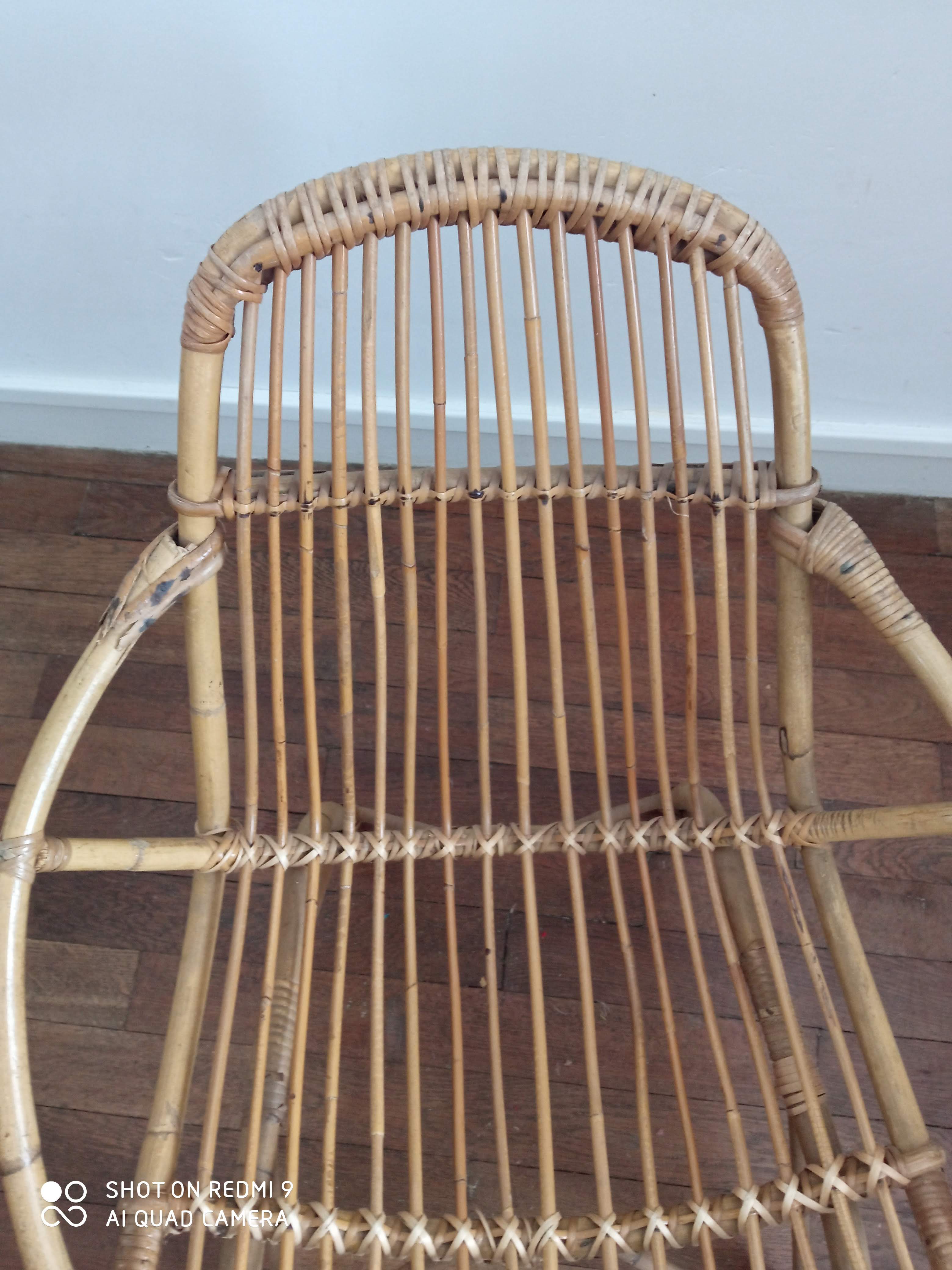 Vintage rattan armchair