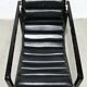Black leather chaise longue, Eileen Gray design, 1927, France, circa 1975.