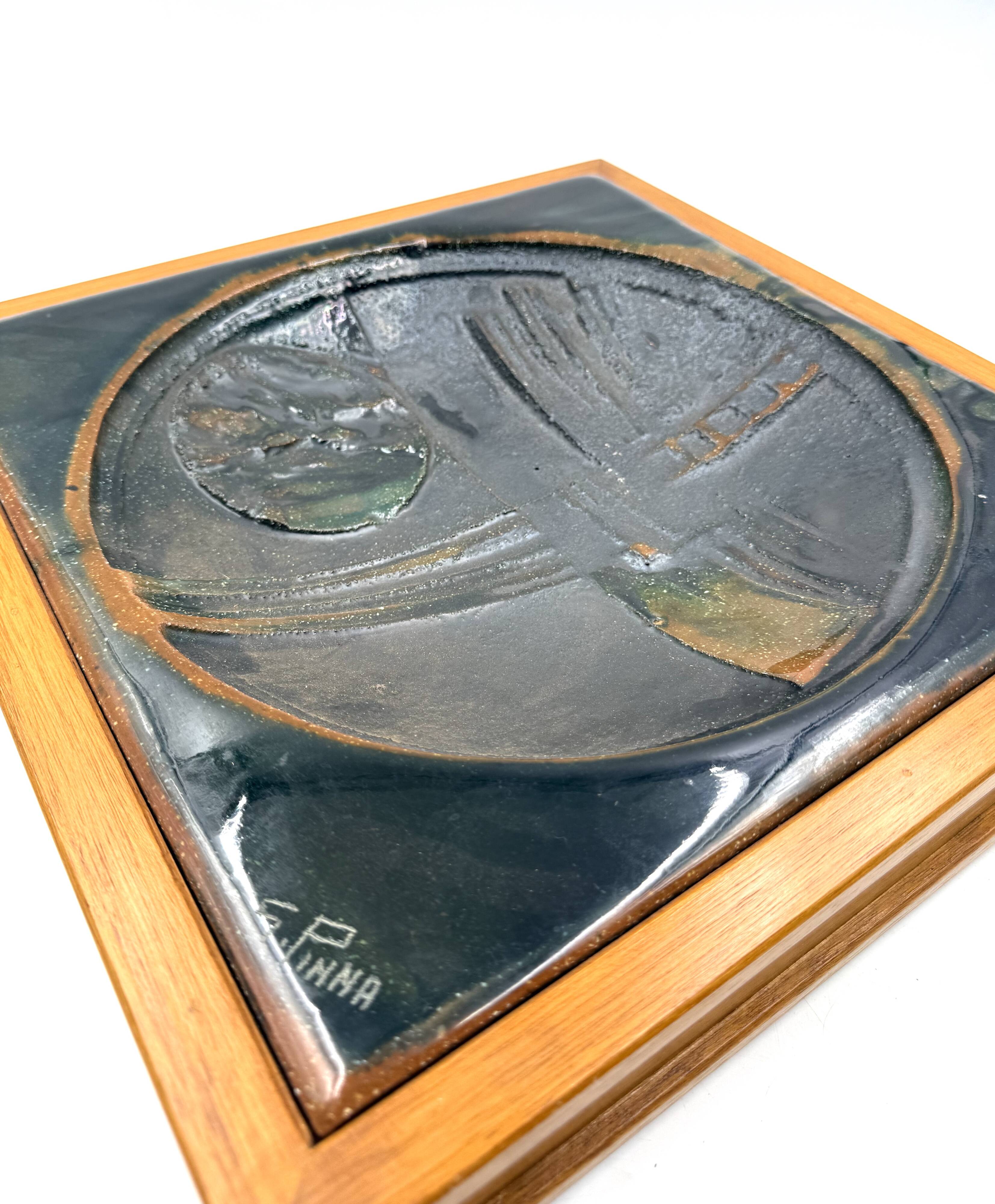 Gianni Pinna, vide poche / sculpture autoportante en céramique, Italie 1970