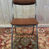 6 chrome folding chairs 1970