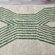Handmade Berber rug, green and white, size 150 x 250 cm