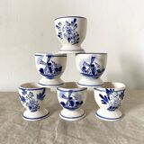 Hand painted earthenware egg cups
