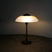 Vintage Danish Mid Century Fog & Mørup Table Lamp in Brass & Glass, 1950s