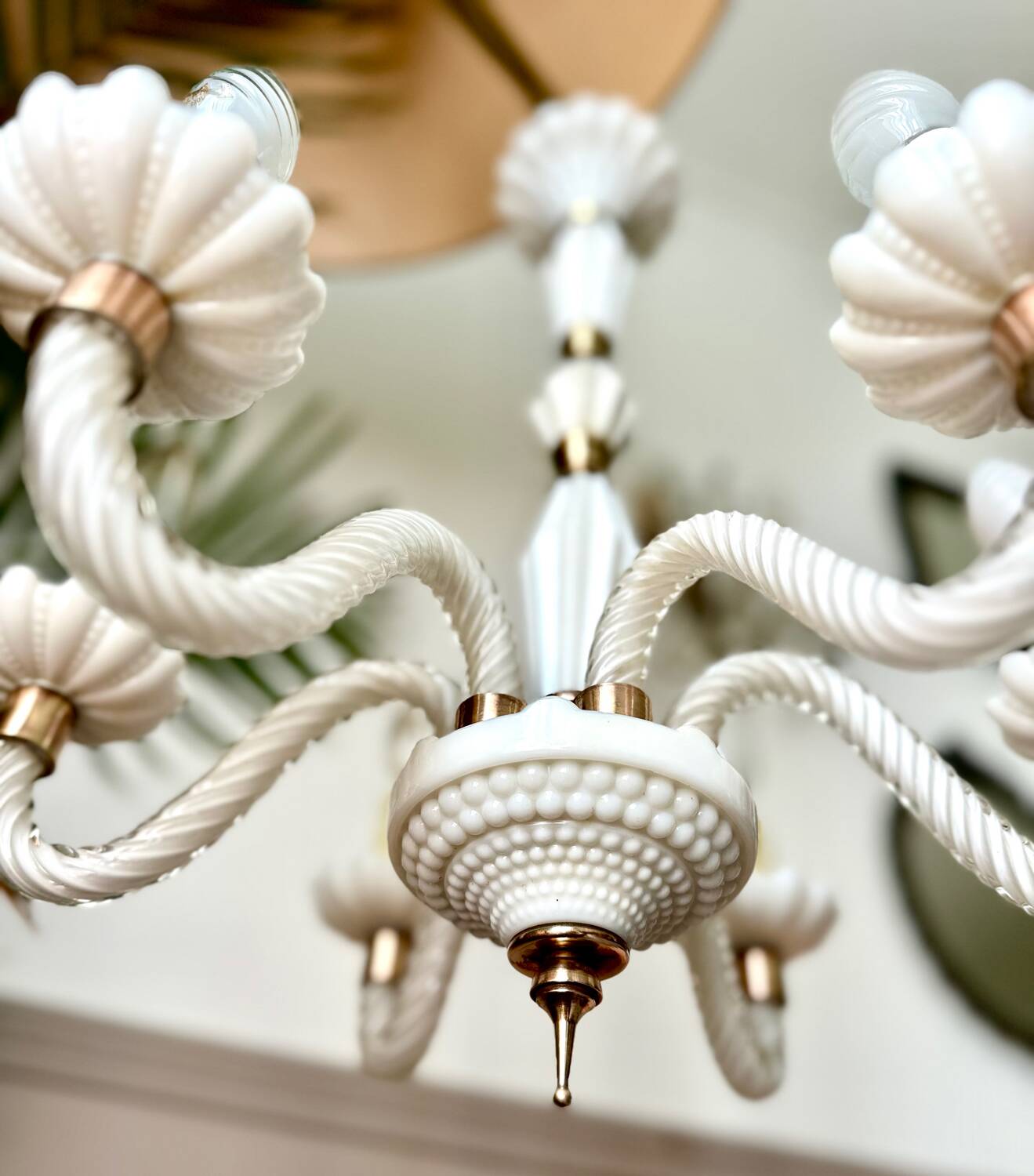 Vintage Murano chandelier in Venetian blown glass