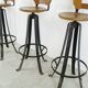 Set of 4 vintage high stools in 1970s brutalist style.