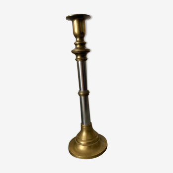 Metal and brass candle holder