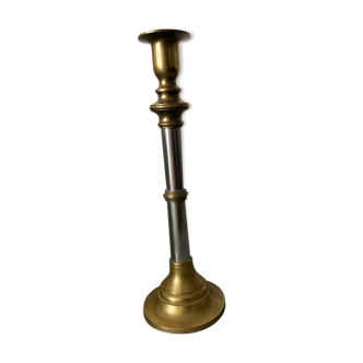 Metal and brass candle holder