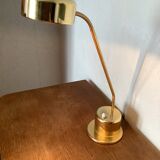 Vintage brass desk lamp with switch on base