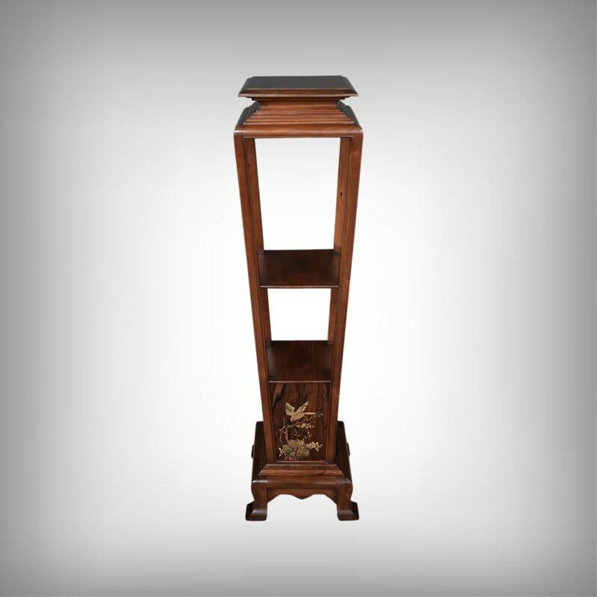 Large Cherry & Walnut Stool, Asian style – Early 20th century