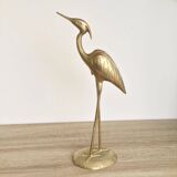 Very large vintage brass heron