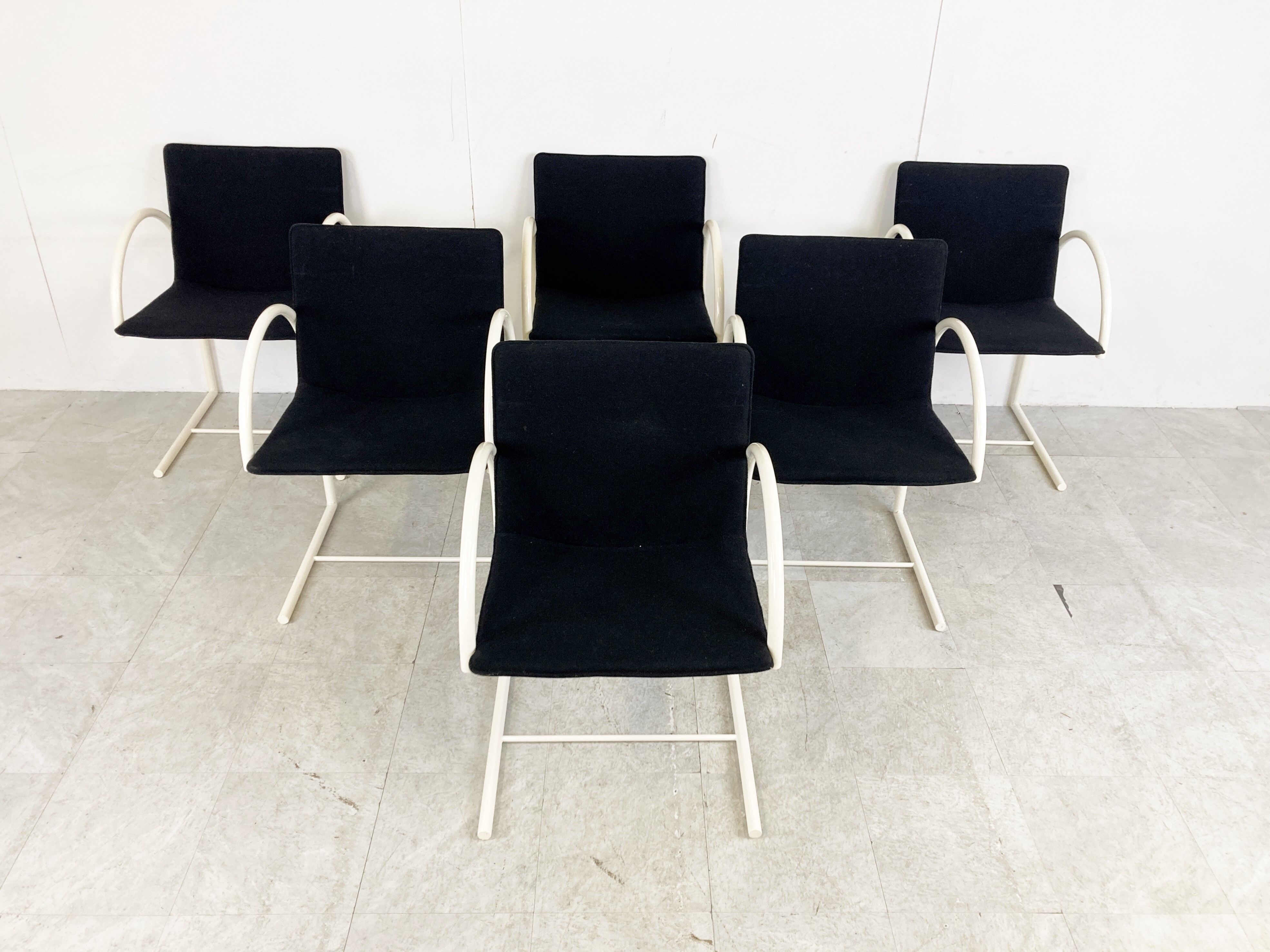6 postmodern cirkel dining chairs by Metaform, 1980s