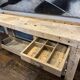 Raw wood workbench