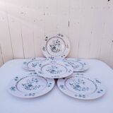 6 flat plates, Limoges porcelain, Bernardaud, Beijing No. 2