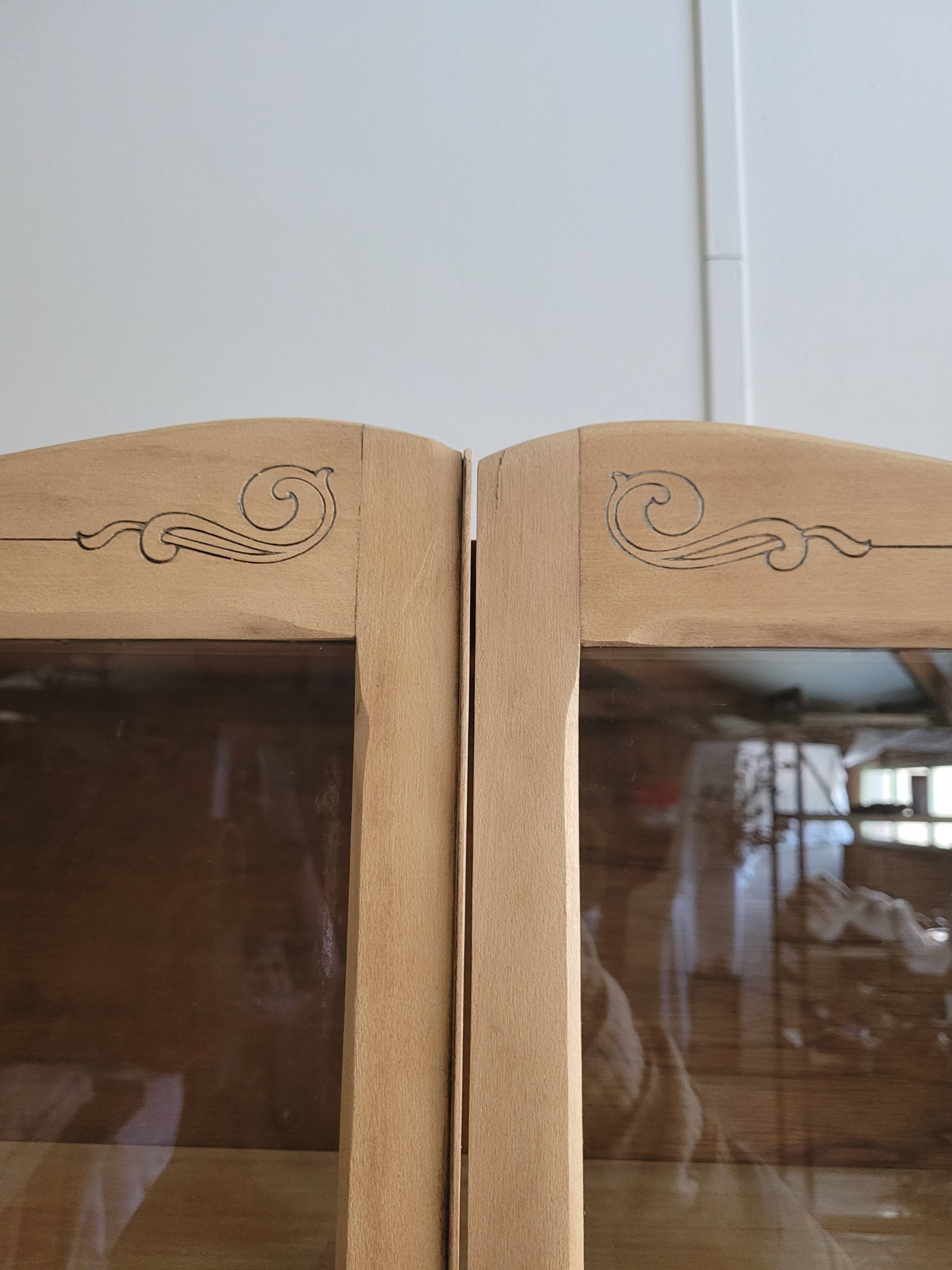 Antique English secretary display cabinet