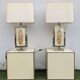 Pair of Philippe Cheverny lamps on bases, vintage 1970s.