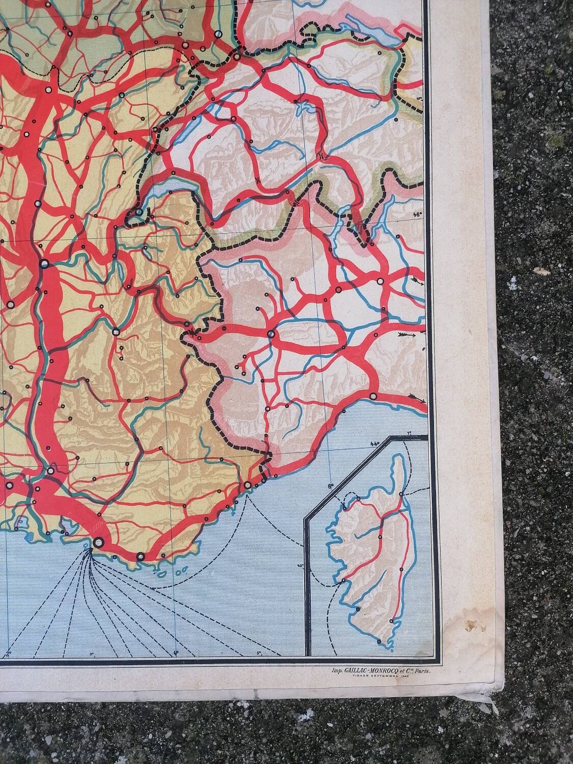 Old map France Chemins de fer Lablache.