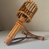 Vintage rattan wall lamp design 60 years