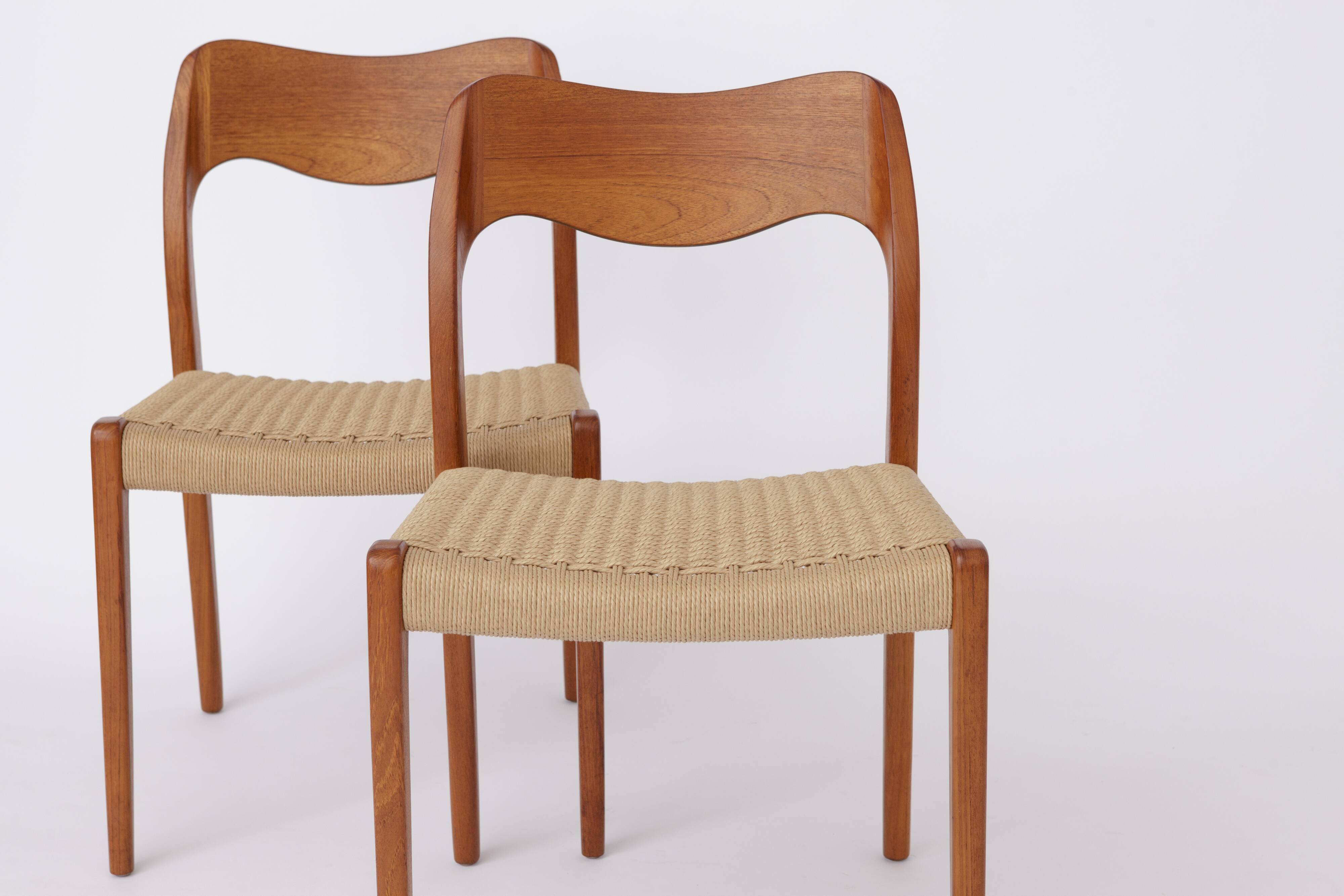 Set of 4 Teak Dining Chairs by Niels Otto Møller – Model 71, Danish Vintage
