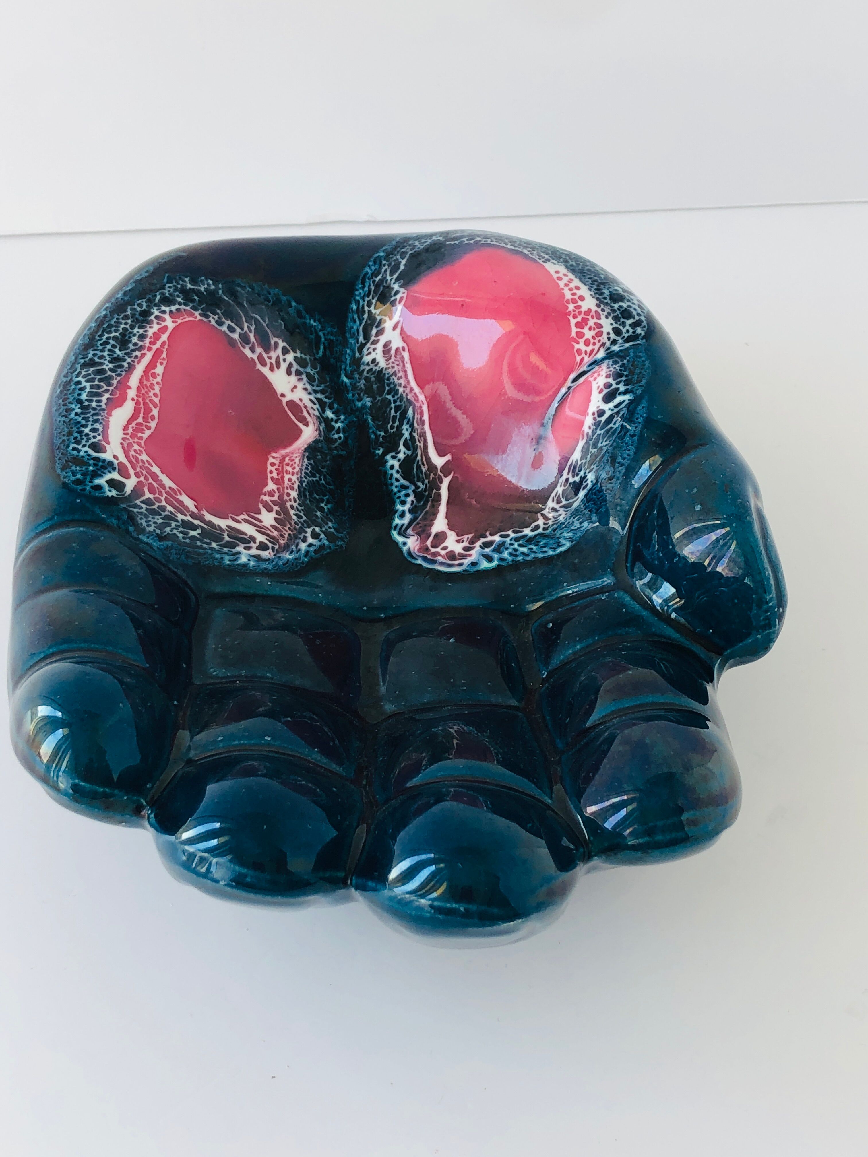 Empty hand oil blue pocket Vintage Vallauris