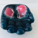 Empty hand oil blue pocket Vintage Vallauris