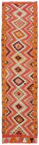 Turkish Handwoven Vintage Herki Kilim 95 cm x 337 cm
