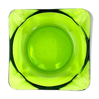 Green glass ashtray