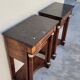 Pair of empire consoles in mahogany and 19th century marble