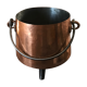 Cauldron with tinned copper pot handle and support 3 feet - 25.5 cm