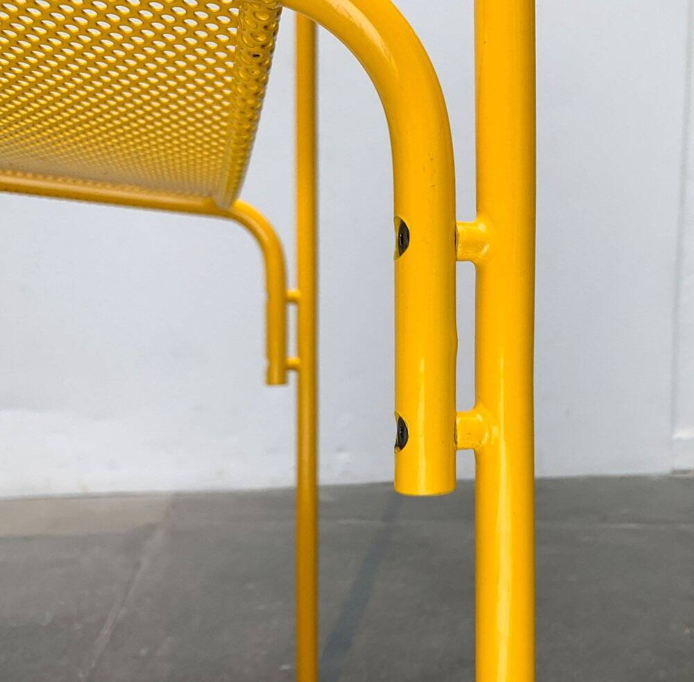 Italian perforated metal chair from the mid-century space age, 1960s.