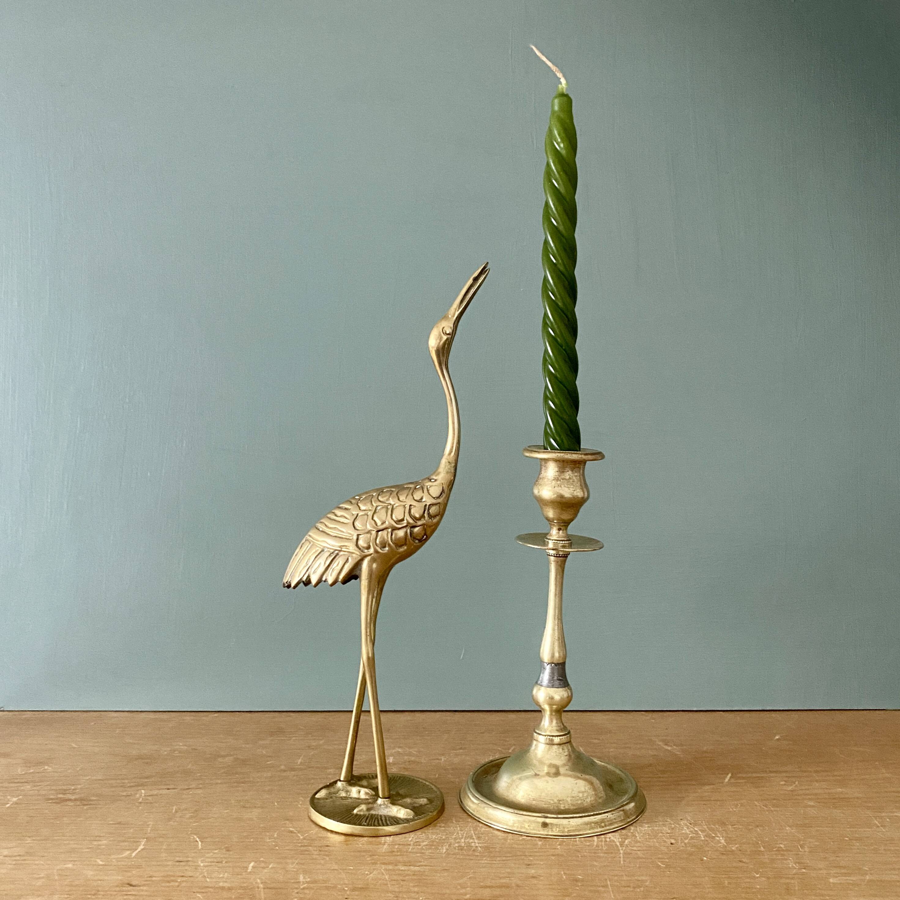 Antique brass candlestick holder