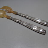 Art deco salad cutlery in stuffed silver