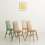 4 bistro chairs with solid wood bars