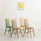 4 bistro chairs with solid wood bars