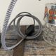 Set of vintage electric chiseled glass lamps